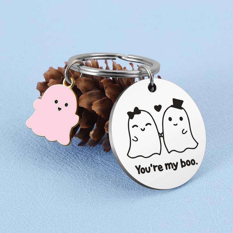 Keniot Halloween Gifts for Women Men, Halloween Boo Basket Stuffers for Girlfriend Boyfriend, Cute Couple Gift Keychain for Halloween Birthday Anniversary - Image 3